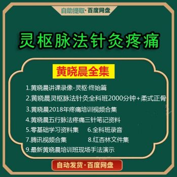 灵枢针灸黄晓晨灵枢脉法针灸疼痛培训视频教程中医针灸入门学习资料合集-百度网盘下载-中医教程博客