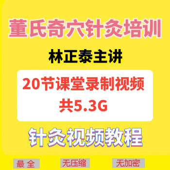 林正泰董氏正经奇穴针灸培训视频教程20讲-百度网盘下载-中医教程博客