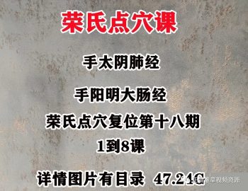 荣氏点穴复位视频教程全集百度网盘下载-中医教程博客