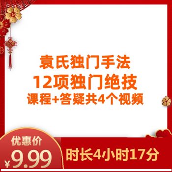 袁氏独门手法12项绝技网课视频教程-百度网盘下载-中医教程博客