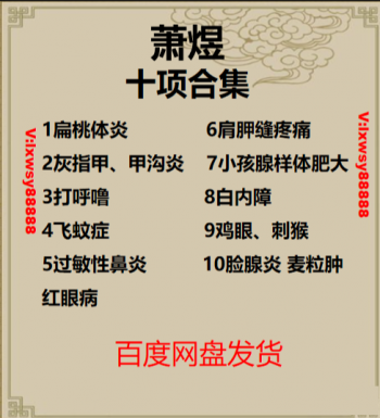 萧煜10项绝技10集高清视频教程-百度网盘下载-中医教程博客