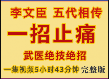 李文臣一招止痛李氏武医点穴绝招视频教程-百度网盘下载-中医教程博客