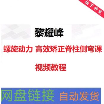 黎耀峰螺旋动力高效矫正脊柱侧弯课视频教程【百度网盘下载】-中医教程博客