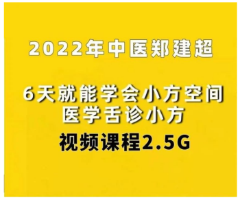 2022郑建超6天就能学会小方空间医学舌诊自学视频教程【百度网盘下载】-中医教程博客